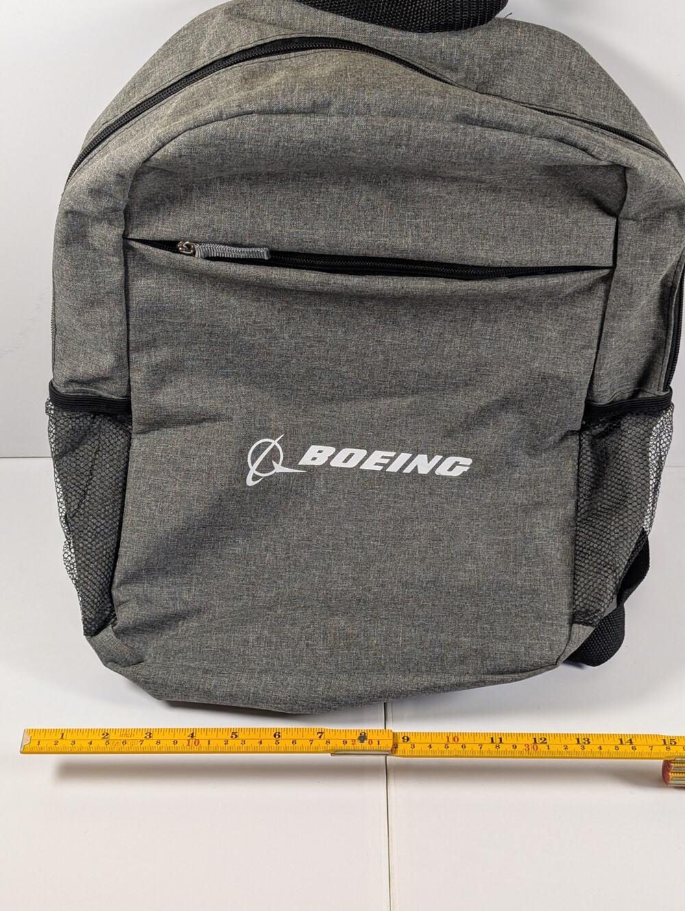Boeing Gray Laptop Backpack Travel School Work Book Bag Carry-On Daypack